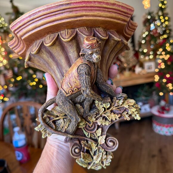 Vintage Bell Hop Monkey Wall Sconce/shelf plate - Picture 7 of 12